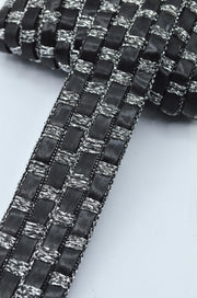Pasmanterie Din Imitatie De Piele Cu Lurex Si Paiete, 40mm