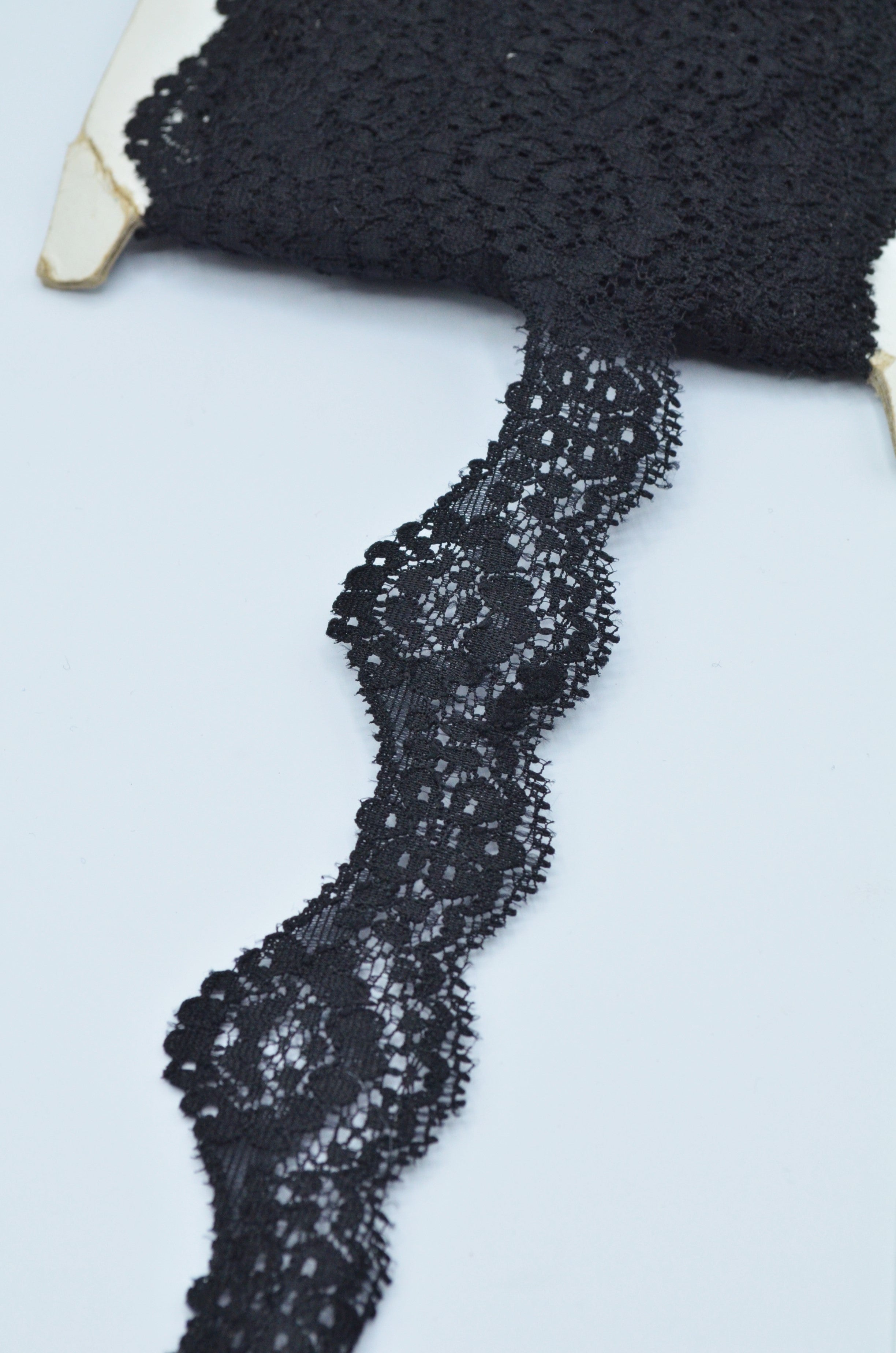 Dantela Elastica Neagra, 40mm