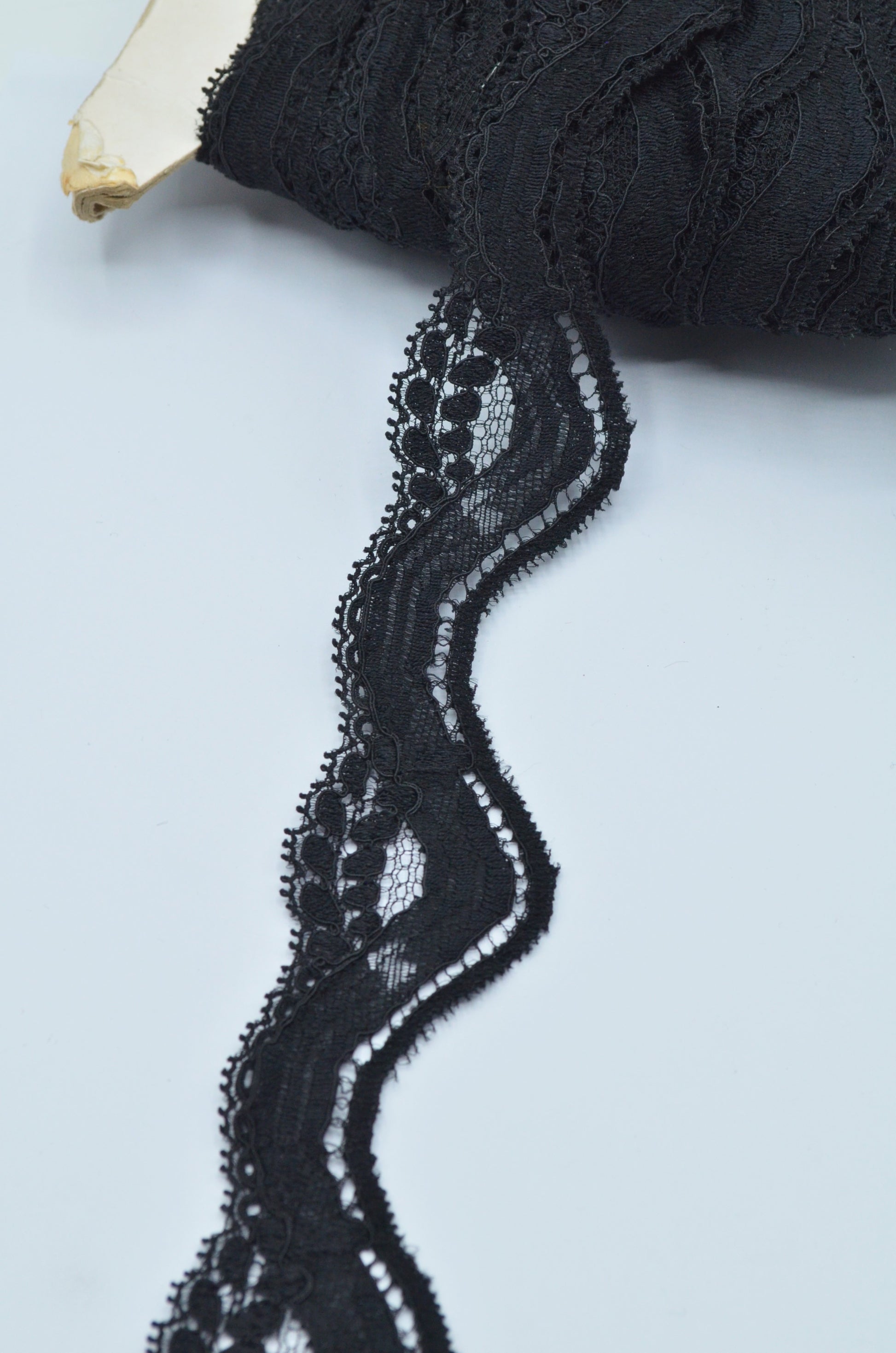 Dantela Elastica Neagra, 40mm