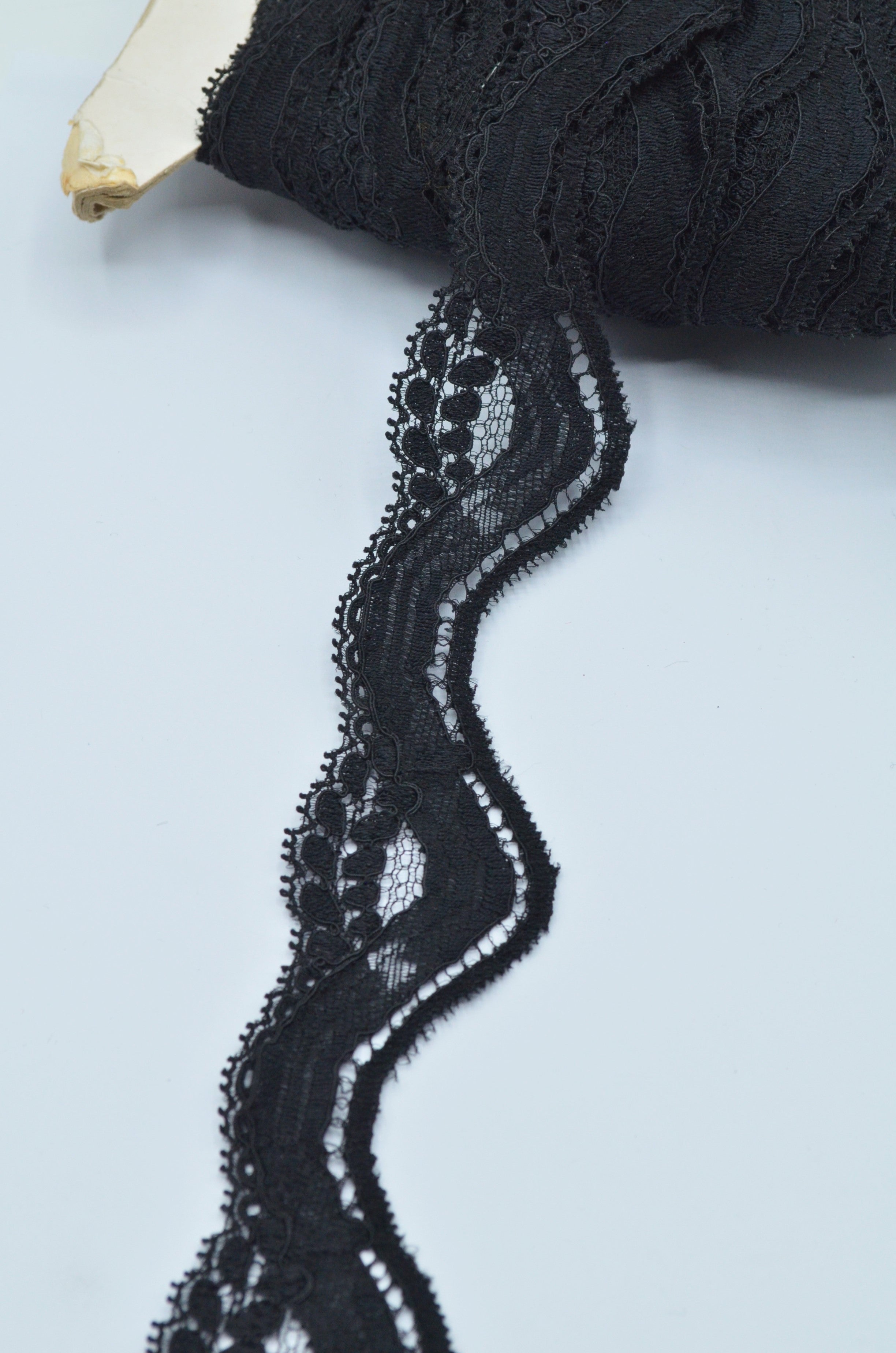 Dantela Elastica Neagra, 40mm