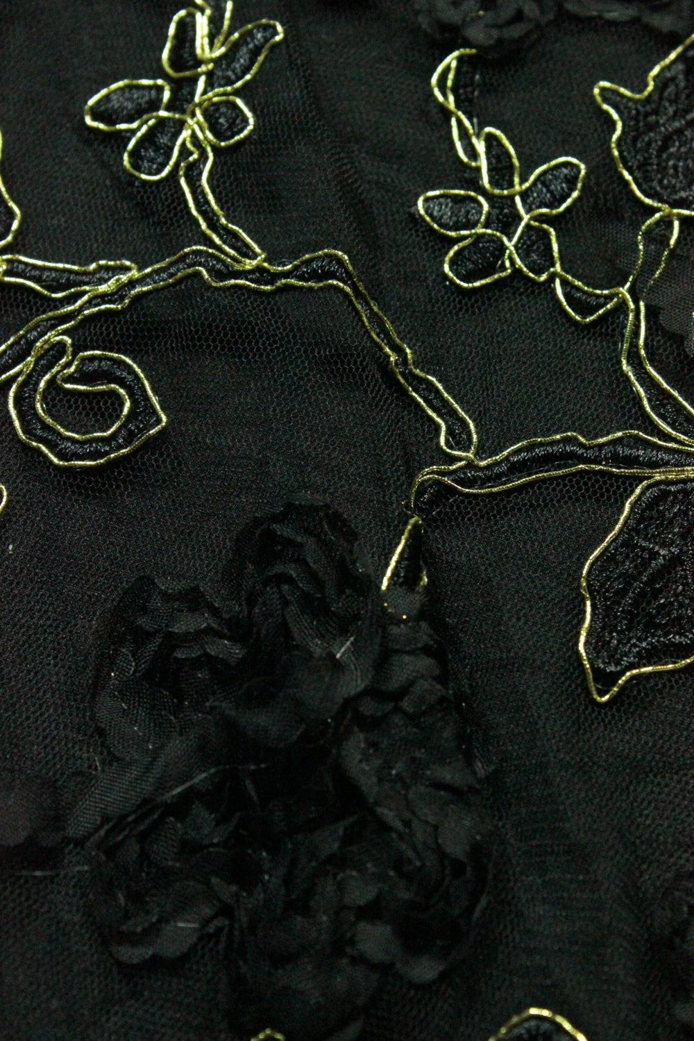 Tull Cu Aplicatii, Negru Cu Auriu