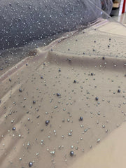 Tull Cu Perle Si Pietre, Gri