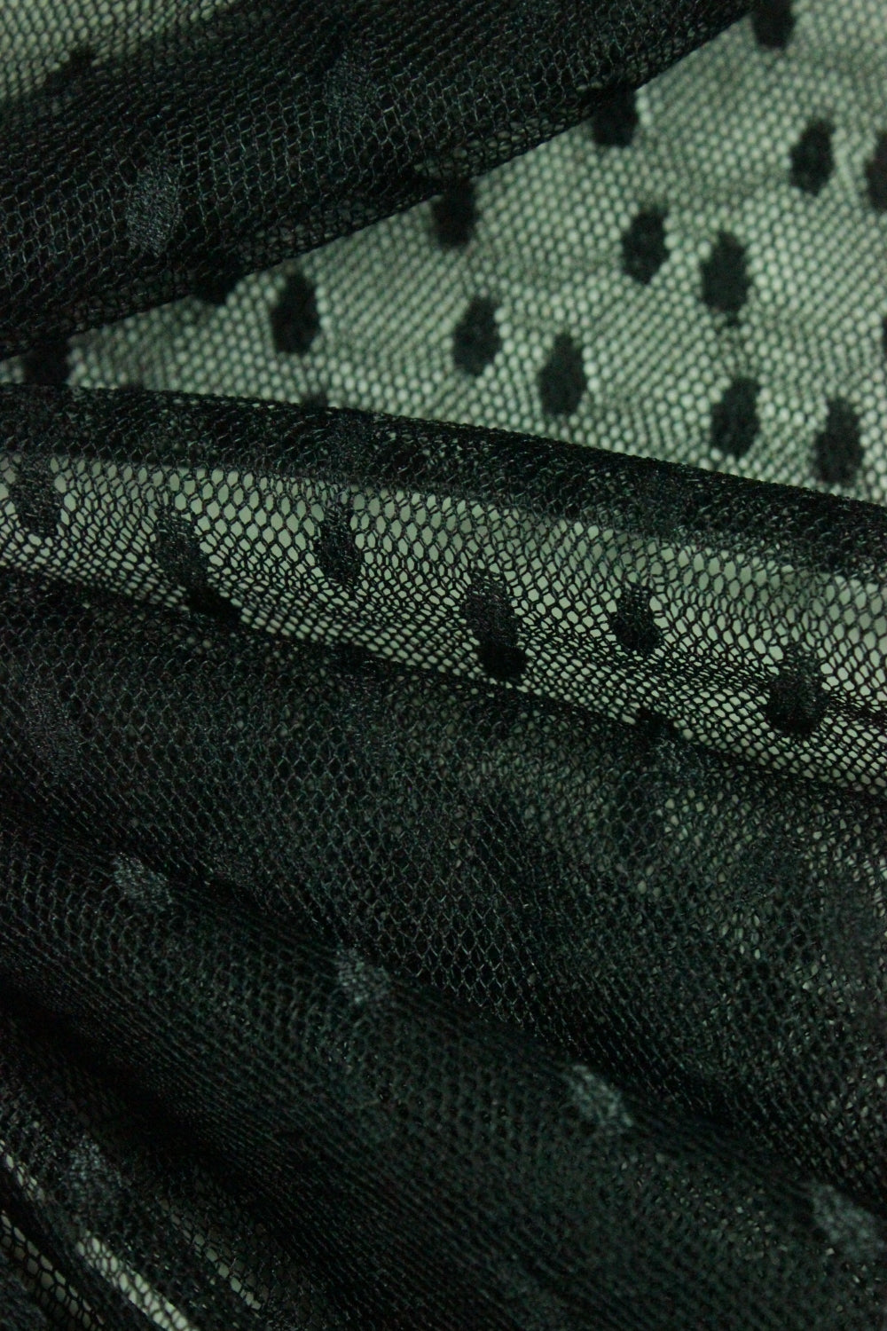 Tull Elastic Cu Picouri, Negru