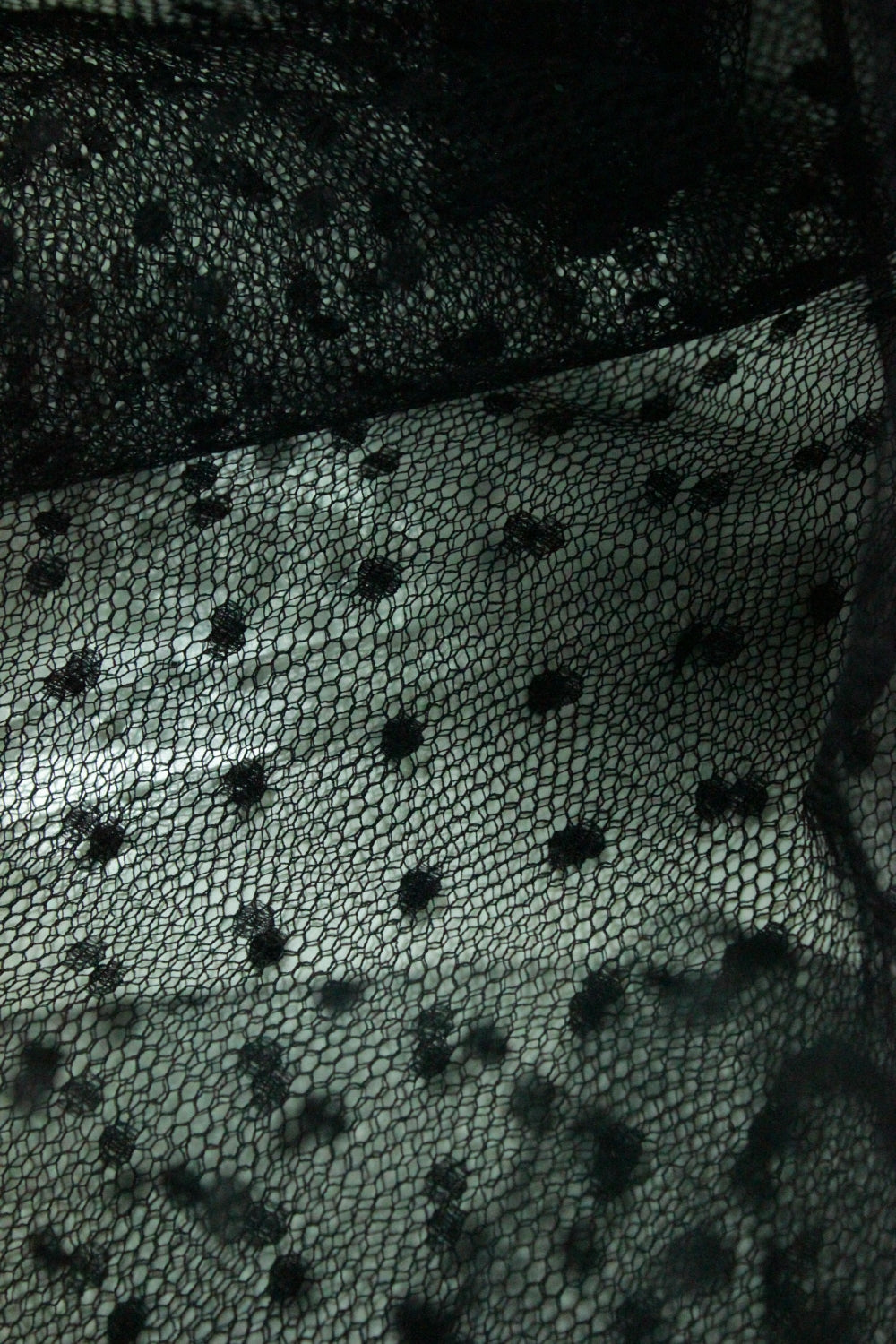 Tull Usor Elastic Cu Buline, Negru