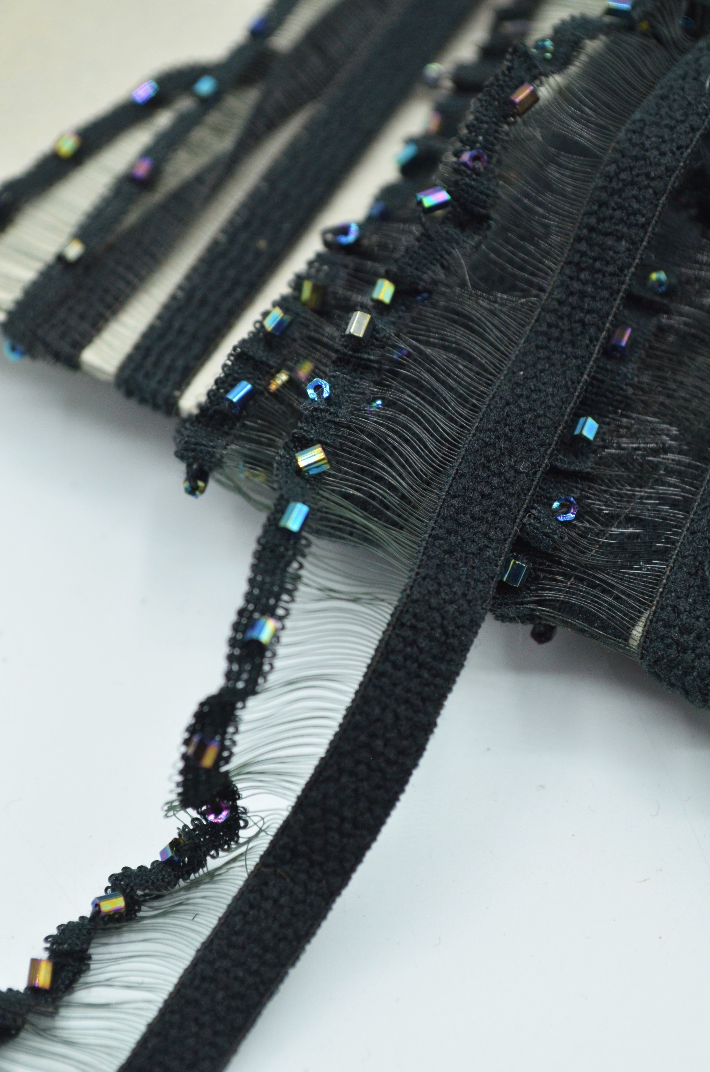 Elastic Volan Cu Margele, 20mm, Negru