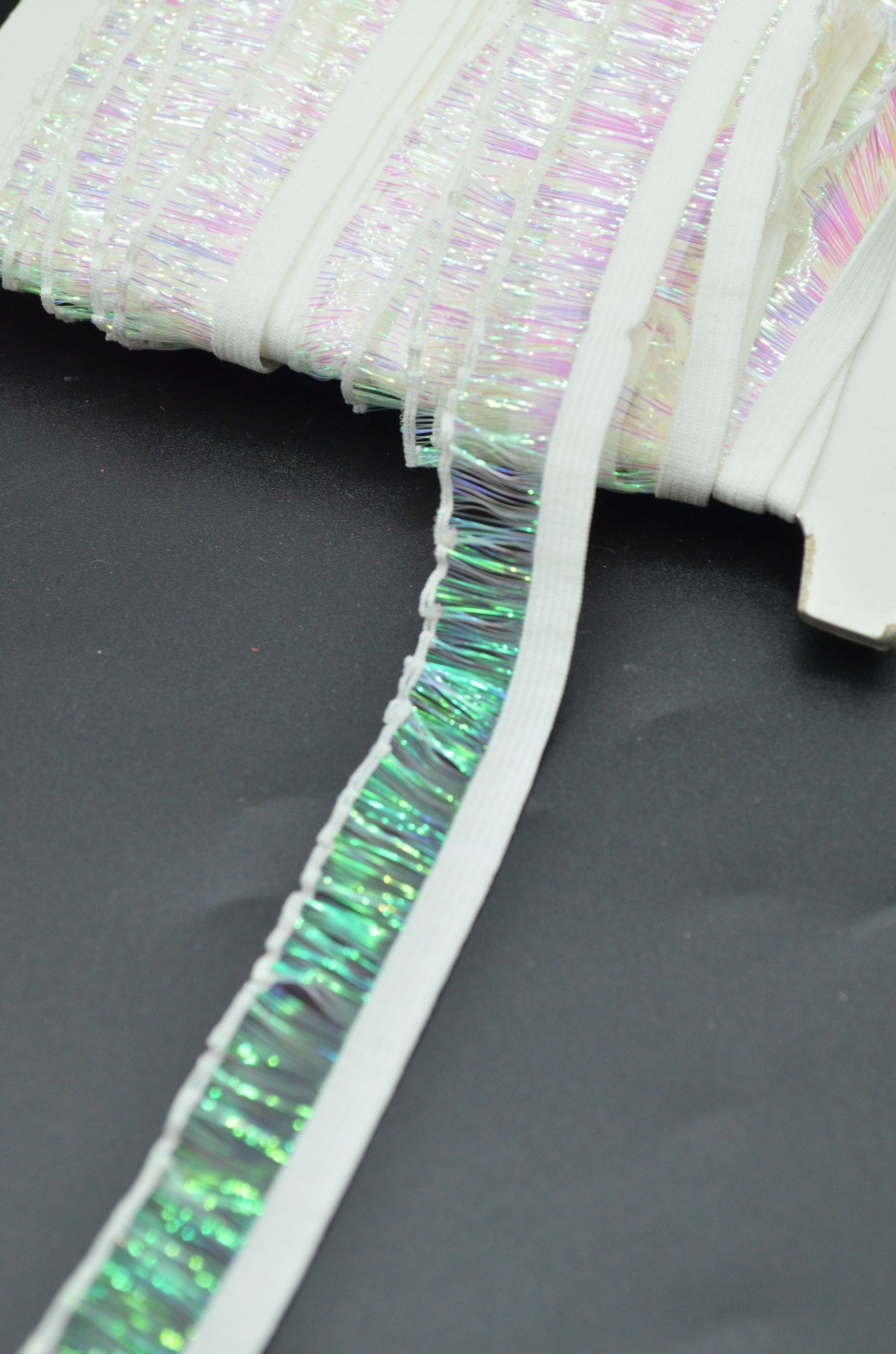 Elastic Cu Volane Din Organza Cu Fir Lame, 20mm