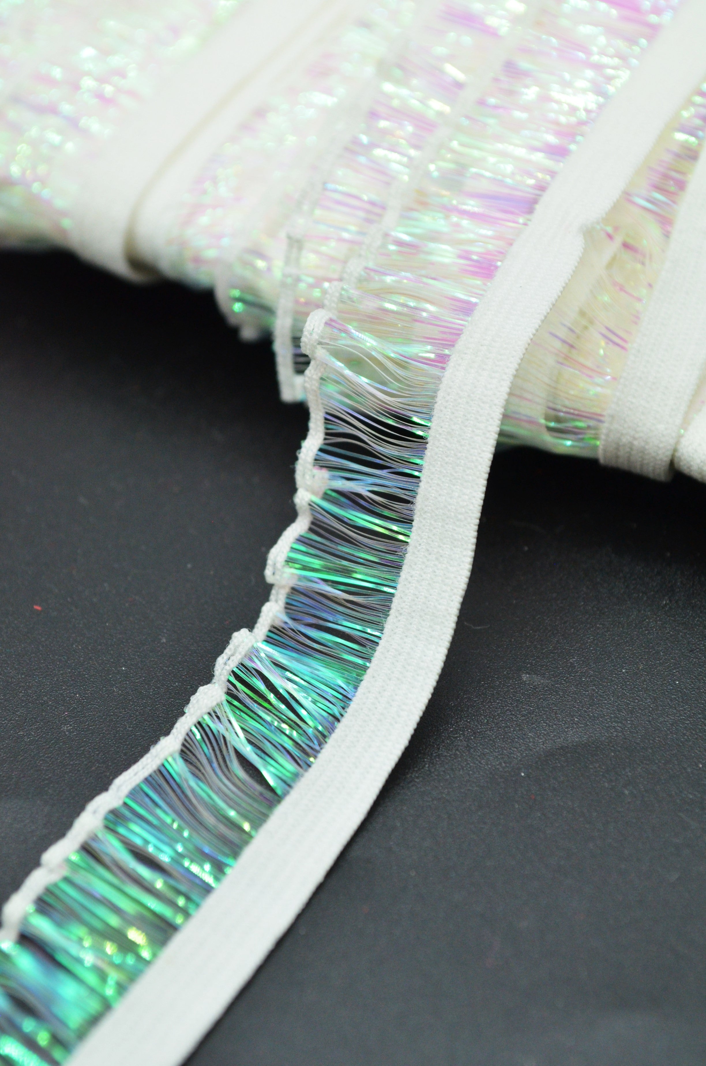 Elastic Cu Volane Din Organza Cu Fir Lame, 20mm