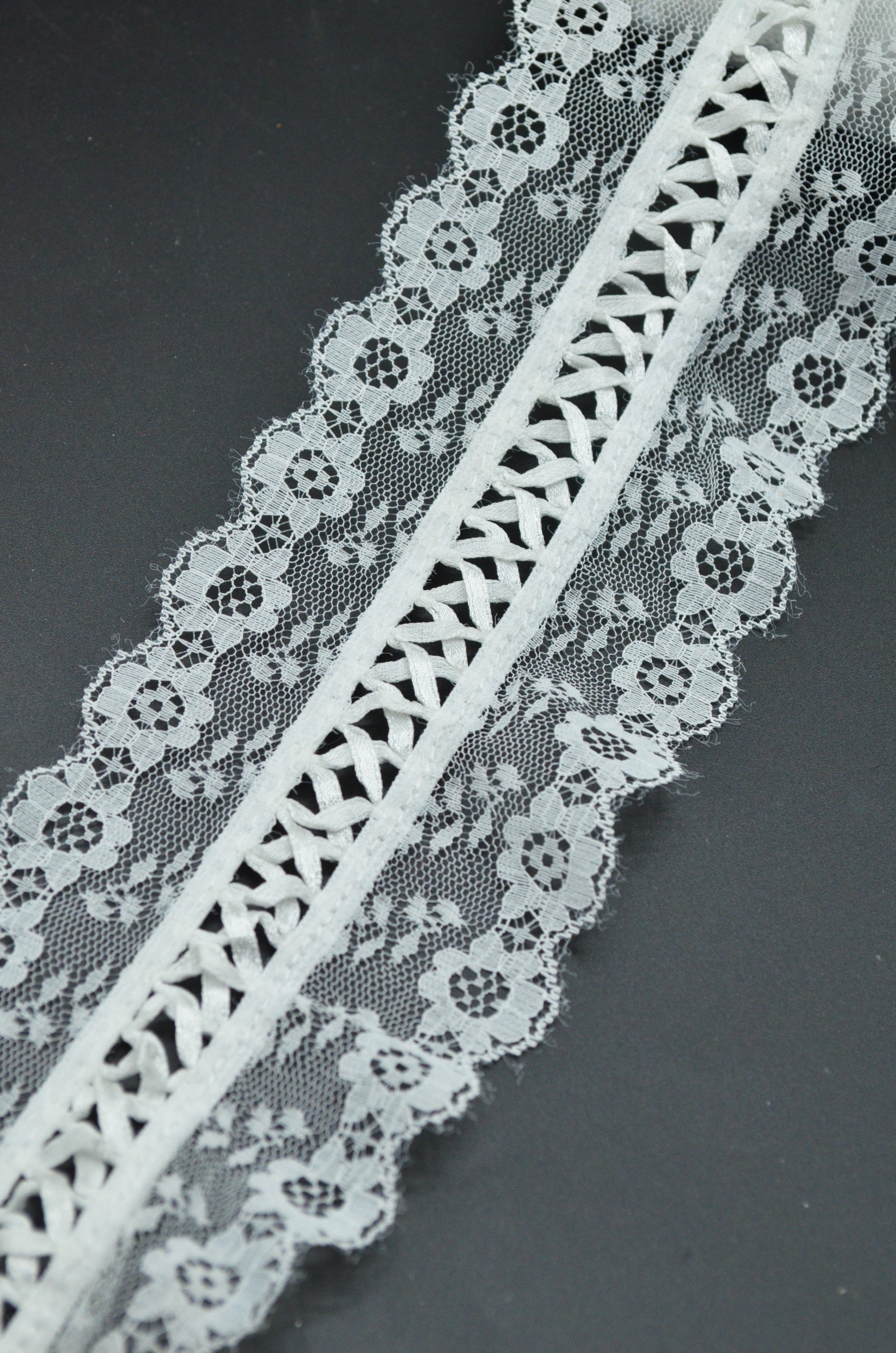 Pasmanterie Dantelata 90mm, Alb